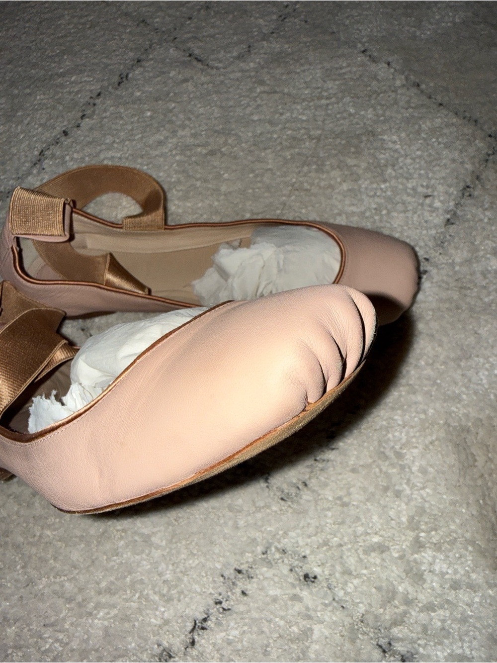 Chloe women’s Ballet Flats in Blush with Satin Cross Straps - Picture 6 of 9
